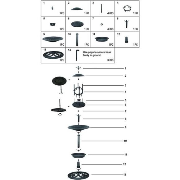 Amazing Plastic Birdbath Bird Feeder with Planter for Garden Lawn Backyard Patio - Picture 3 of 6